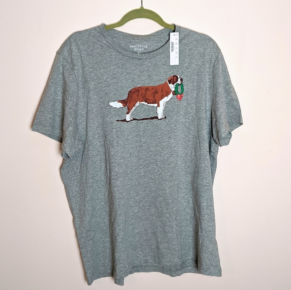 J. Crew Tops - NWT J. Crew St. Bernard grey Christmas t-shirt XL